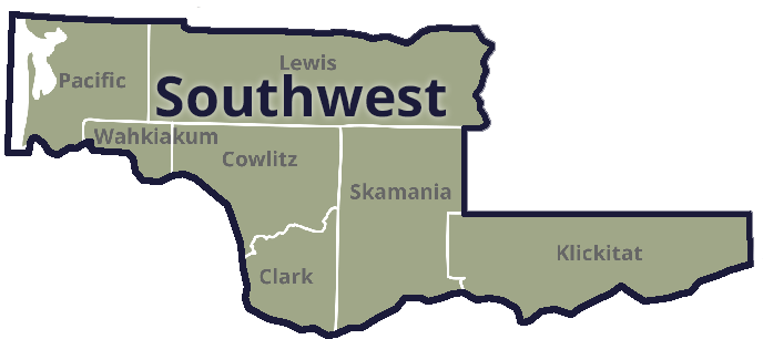 Southwest region of Washington state regions