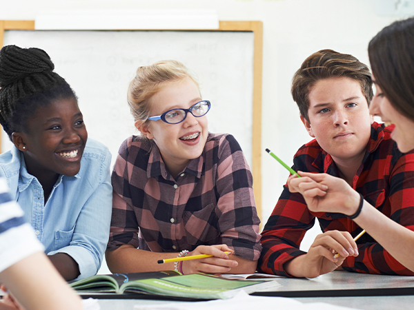 teenagers having a study session